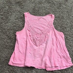 🌸 5 for $20 🌸 Mudd Light Pink Crochet Accent Tank Top